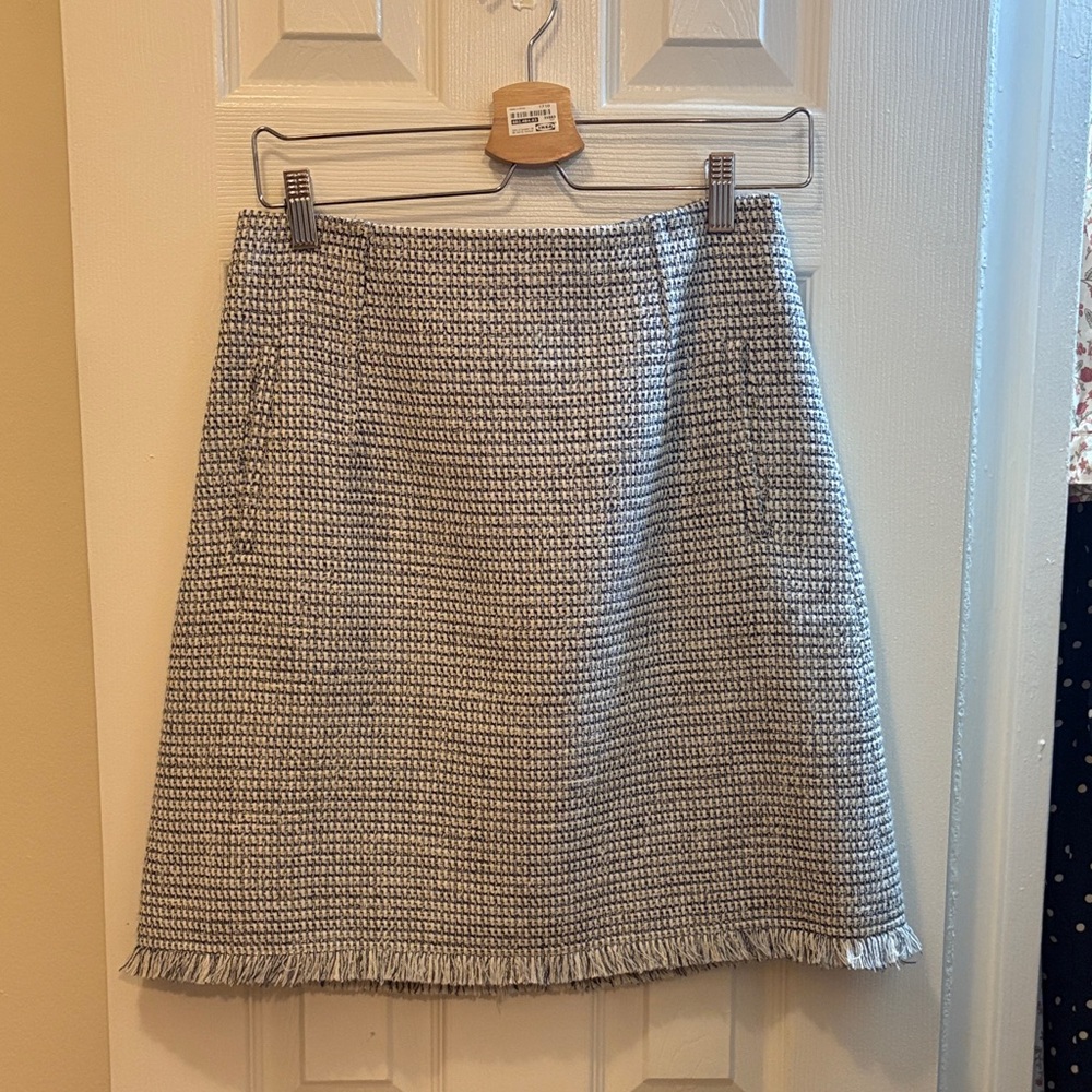 LK Bennett Tweed Navy and White Skirt